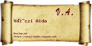 Váczi Alda névjegykártya